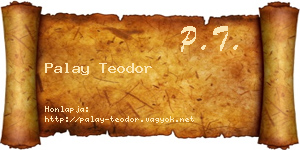Palay Teodor névjegykártya